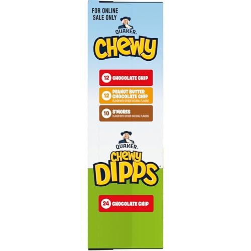 QUAKER CHEWY GRANOLA BARS, CHEWY & DIPPS VARIETY PACK, 58 COUNT