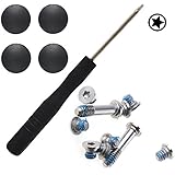 Padarsey 4 Pack Rubber Case Feet + 10pcs Repair Screws + 1pcs 5 point Pentalobe Screwdriver set for Macbook Air A1370 A1369 A1465 A1466 11" 13"