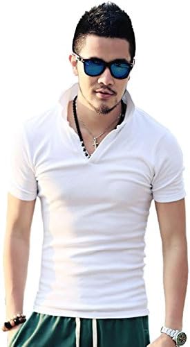 Amazon スキッパーポロシャツ メンズ Tシャツ カットソー 半袖 無地 ゴルフウェア トップス カジュアル コーデ 黒 紺 白 春 夏 秋 メンズファッション Xxl ホワイト ポロシャツ 通販