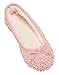 MIXIN Women's Ballerina Slippers Elegant Comfortable Knitted Woolen Soft Sole Indoor House Shoes (7 US Women, Pink1)