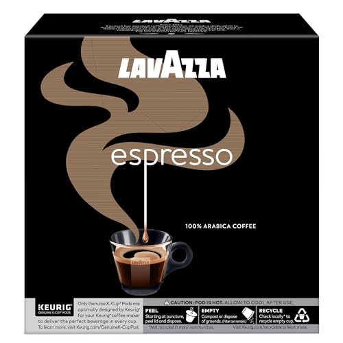 LAVAZZA ESPRESSO, SINGLE-SERVE KEURIG K-CUP PODS, MEDIUM ROAST COFFEE, 32-COUNT BOX