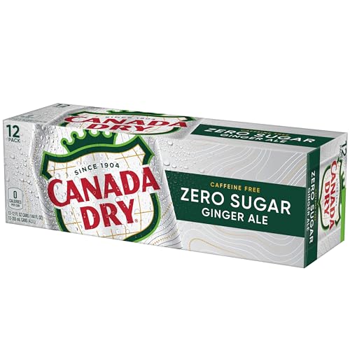 CANADA DRY ZERO SUGAR GINGER ALE SODA, 12 FL OZ CANS, 12 PACK