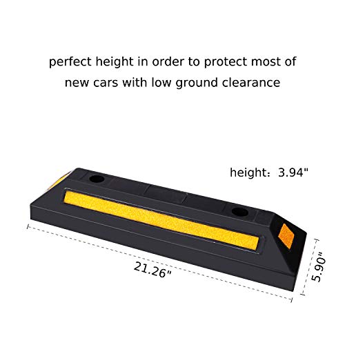 F COME 2 Pack Heavy Duty Rubber Parking Block Parking Curb Wheel Stop