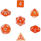 Polyhedral 7-Die Translucent Dice Set - Orange