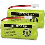 QTKJ BT184342 BT18433 BT28433 BT284342 bt183348 BT-1018 Cordless Phone Battery for AT&T CL80109 TL90078 Vtech CS6209 BT-8300 CS6219 CS6229 DS6301 DS6151 DS6101 BT-1022 Uniden DCX400 Handset (2Pack)