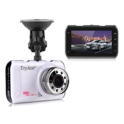 TryAce1080P Full HD Car DVR Screen Night Vision Touch Stop Monitoring Ultra Thin Driving Recorder Mini Video Camera 170Â° Super Wide Live HD Tachograph(FH05)