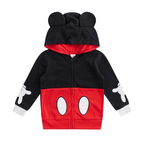 Disney Mickey Mouse Boys Zip Up Hoodie with Ears for Infants and Toddlers Kids