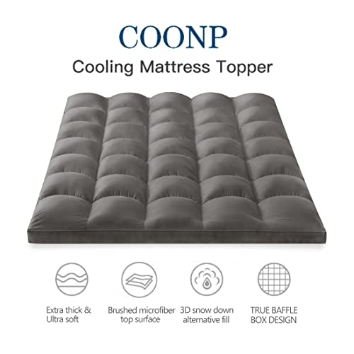 COONP Queen Mattress Topper, Extra Thick Mattress Pad Cover, Cooling Pillowtop with 821 Inch