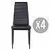 Mecor Set of 4 Stunning Black Dining Chairs Comfortable Leather Dining Room Furniture