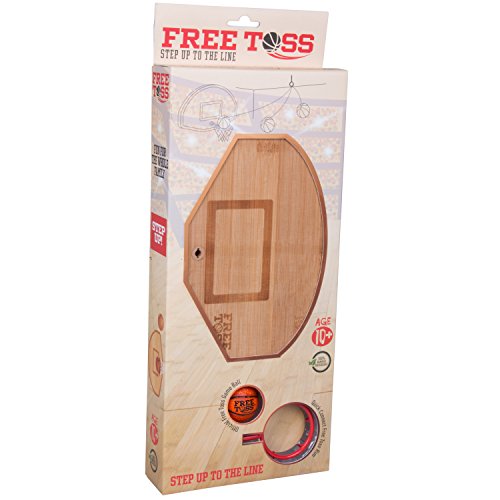 Basketball And Hoop Swing Game - Tiki Toss Free Toss- Be The First To Swing A Basket 100% Bamboo Party Game (All Parts Included)