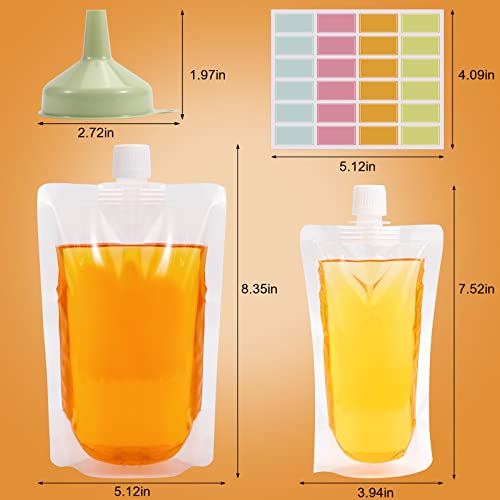 Plastic Flasks，20PACK，Concealable and Reusable Drink Bags，LeakProof