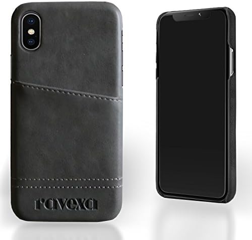 iPhone X leather wallet case one card holder luxury 100% fully handmade slim design cover for Apple iPhone 10 made from echo friendly high-end premium PU leather (grey)