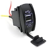 DOPPIA PRESA USB DA PANNELLO 12/24 V CC AUTOBLOCCANTE CAMPER AUTO BARCA MOTO