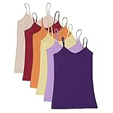 Anna Women's Camisole Spaghetti Strap 6 Pack Smoothest Softest Camisoles Tank Top