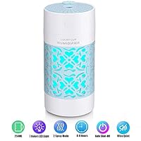 Car Humidifier, Portable 250ML USB Diffuser Air Refresher Essential Oil Aromatherapy Spray with 7 Colors LED Night Lights, Auto Shut-Off, Whisper-Quiet Operation for Bedroom, Office, Travel (Blue)