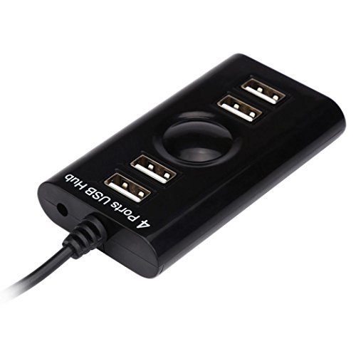 Coohole For PC Computer Laptop !! USB 2.0 High Speed 4 Port Splitter Hub Adapter (Black, A)