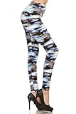 Leggings Depot Ultra Soft 3X5X Popular Best Printed Fashion Leggings Batch3 (3X-5X, Hawaiian Blues)