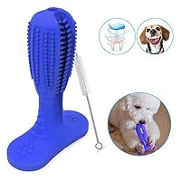 Popetz Dog Toothbrush Stick,Teeth Cleaning Dental Care Brushing Stick with Safe Nature Rubber Bite Resistant Chew Toys for Dogs