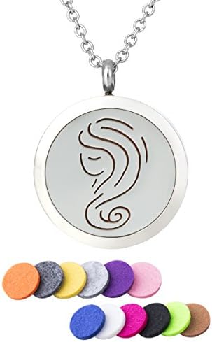FASJOY Essential Oil Diffuser Locket Necklace 12 Constellation Pendant Perfume Aromatherapy Jewelry