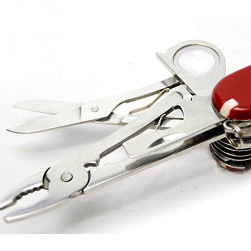 Ducomi® Coltello 17 in 1 Multiuso Pieghevole da Campeggio - Coltellino Sopravvivenza da Tasca 17 Utensili in 1 - Lunghezza 91 mm - Non Victorinox - Alternativa di alta qualità Soddisfatto o rimborsato