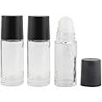 3 Packs Glass Roll On Bottles Deodorant Container Travel DIY Deodorant Bottles With Plastic Roller Balls For Lip Balm Lotion Sunscreen (30ml)