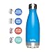 MIRA 12 Oz Stainless Steel Vacuum Insulated Water Bottle - Double Walled Cola Shape Thermos - 24 Hours Cold, 12 Hours Hot - Reusable Metal Water Bottle - Leak-Proof Sports Flask - True Blue