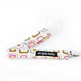 Ah Goo Baby Pacifier Clip, Easy & Quick Velcro Attachment, Gumdrop Pattern