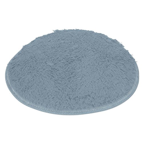 Vanvler Round Mat Soft Bath Bedroom Floor Shower Non-slip Rug Pad 15.7 inch (Gray)