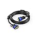 KabelDirekt – 20ft – VGA cable for maximum video quality thanks to high-purity copper conductors (Full HD, connects computers to screens/projectors, 15-pin D-Sub, monitor cable, black)