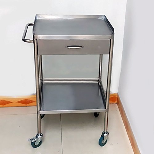 Miidii Stainless Steel 2 Layers With One Drawer Portable Medical Dental