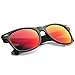 zeroUV - Flat Matte Reflective Mirror Color Lens Large Horn Rimmed Style Sunglasses - UV400