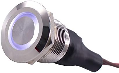 Anti-Vandal LED Switch Prewired (25mm, Silver Housing, White LED)