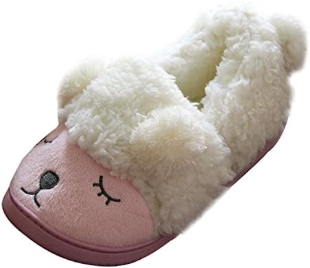 ASVOGUE Women's Cute Cartoon Sheep Inddor Flat Slip-on Slippers, Pink M