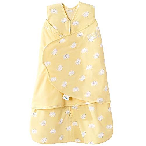 HALO Safe Dreams Poly Knit Swaddle Wearable Blanket, Yellow Elephant