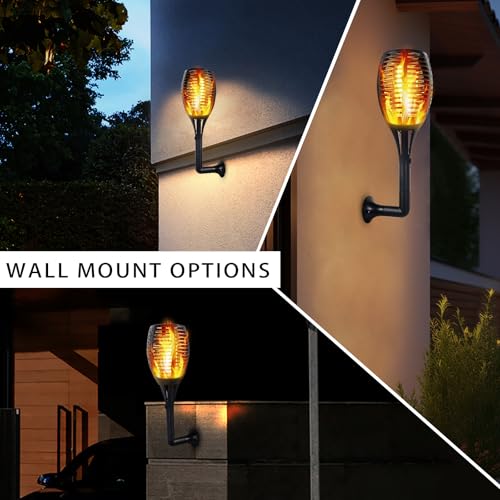 I-SHUNFA 96 LED Solar Lights Outdoor Garden,43 inch Tall Solar Torch Flickering Dancing Flame Lights with 3 Modes,IP65 Waterproof Auto ON/Off Landscape Decorations for Pathway,Patio,Yard