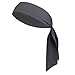 V-SPORTS Dri-Fit Head Ties Tennis Headbands Sweatbands Performance Elastic and Moisture Wicking, Black/White/Gray, 3 Piece, One Size, 40.16”L/2.37
