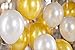 Pack of 100 Gold Birthday or Bachelorette Party Balloons with Ribbons Metallic Golden Decorations for Baby Shower or Wedding Arch Latex Supplies