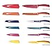 Hecef 6pcs Stainless Steel Colorful Knife Set - Colored Knife Set with Matching Color Case - Parling Utility Slicing Bread Chefs Knife all with Knife Cover/Sheath