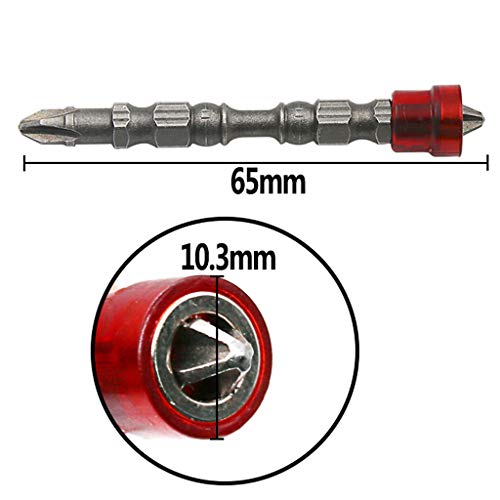 vmree 5Pc 65mm Anti-Slip Electric Hex Magnetic Screwdriver S2 PH2 Double Head Bit Tool (double head)