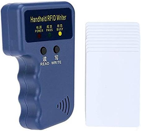 Windfally 125KHZ RFID Reader Writer,RFID Copier Handheld 125khz RFID Card Copier Duplicator for Door Access Control with 1 RFID Reader Writer +10PCS Writable T5577 ID Card