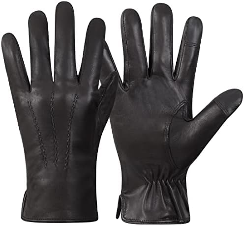 UGG Men's 3 Point Genuine Leather Gloves with Microfur Lining and