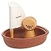 PlanToys Sailing Boat with Walrus Bath Toy (5715) | Sustainably Made from Rubberwood and Non-Toxic Paints and Dyes | Eco-Friendly PlanWood