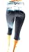 Jack David Premium Women's Plus Size Stretch MID Rise Blue Denim Jeans Capri Pants