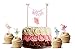 Meant2ToBe Ballerina Birthday Cake Bunting Topper with Pink Bows and Straws with Pink Dress- Dancing Girl Cupcake Toppers-Party Favors Birthday Party Decoration for Girls 28PCS