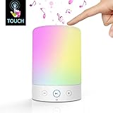 LightStory LED Bedside Lamp Music Lamp, Bluetooth 2.1, Micro SD support, FM radio, Color Changing Touch Table Lamp with Night Light, Small Portable Bluetooth Night Light Speaker Warm White