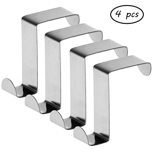 4 Pack Over The Door Stainless Steel Z Shaped Hanging Hooks Kitchen