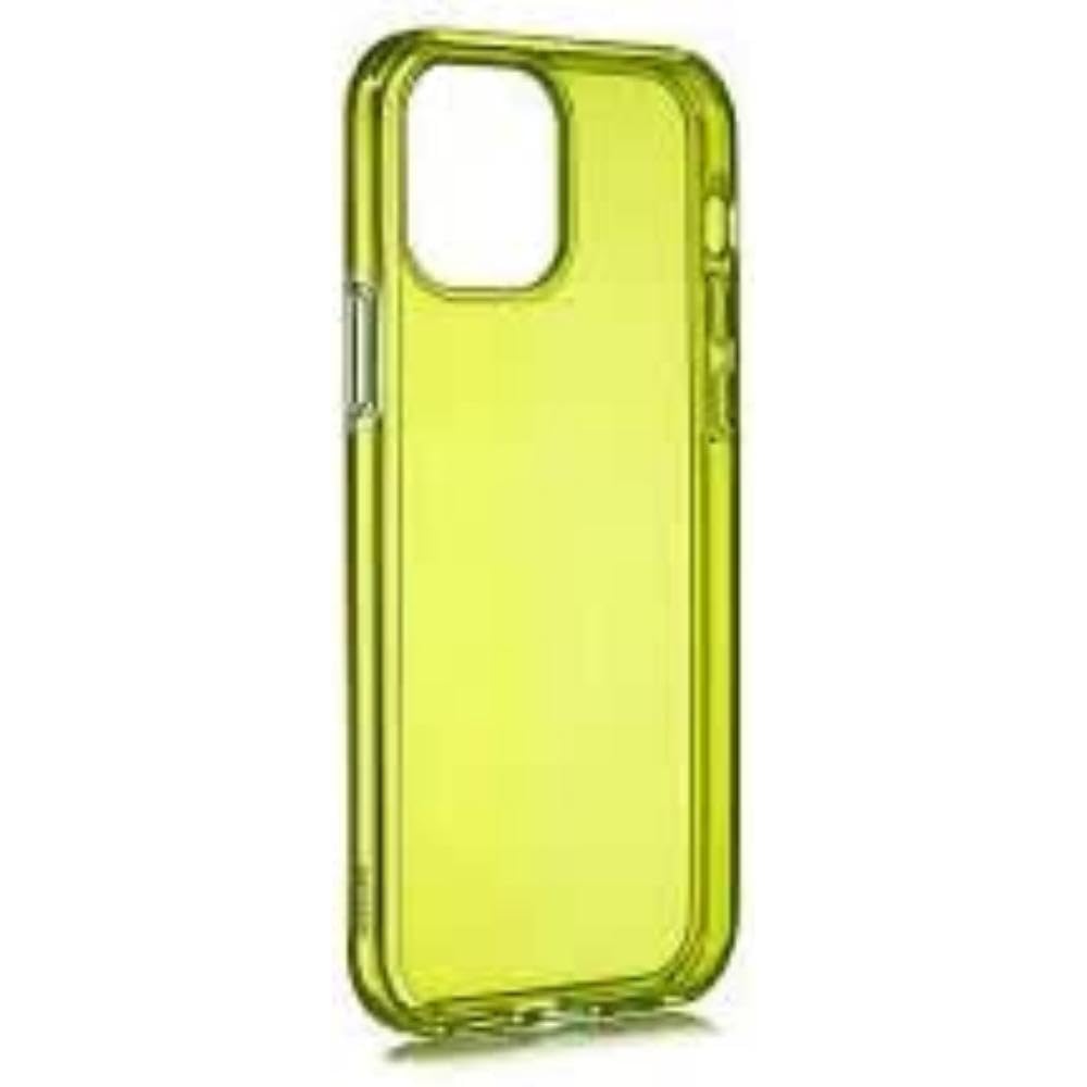 QDOS iPhone 12 & iPhone 12 Pro Hybrid Neon Green Case Scratch Resistant Raised Bevel Edge & Wireless Charging Enabled