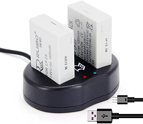 jingnengteDual USB Charger for Canon LP-E8 and and Canon EOS 550D, EOS 600D, EOS Rebel T2i, EOS Rebel T3i, EOS Rebel T4i, EOS Rebel T5i