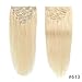 Bleach Blonde Double Weft Clip in Human Hair Extensions Full Head 14
