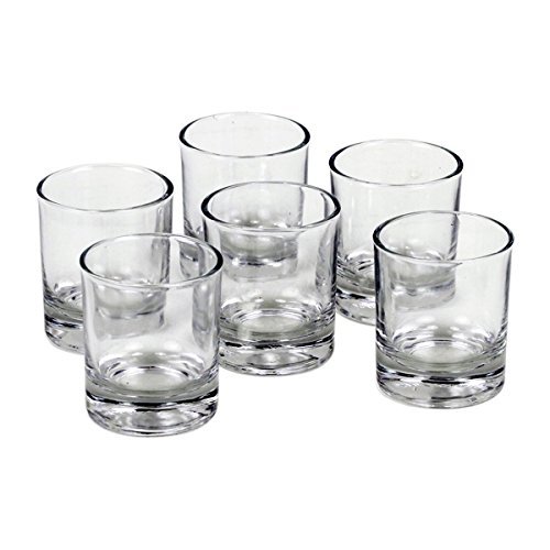 Set of 6 Clear Glass Holders for Votive Candles